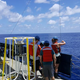 The team extracting and analyzing anoxic water from the Pacific Ocean.